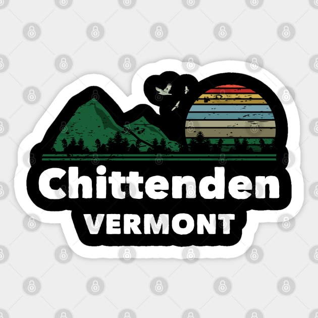 Mountain Sunset Flying Birds Outdoor Chittenden Vermont Sticker by greenrepublicmerch